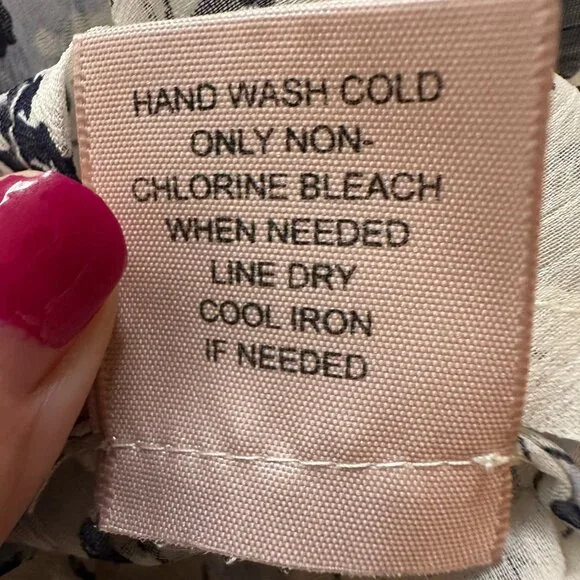 Philosophy Blouse Women’s Medium Sheer Floral White With Blue Flowers Sheer - Picture 12 of 14